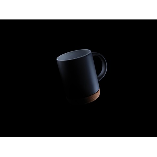black Taza de cerámica con base de corcho 280 ml