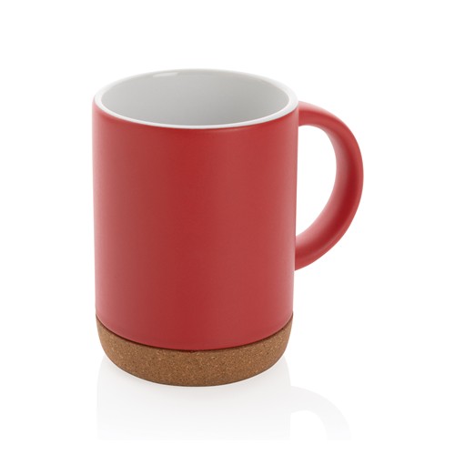red Taza de cerámica con base de corcho 280 ml