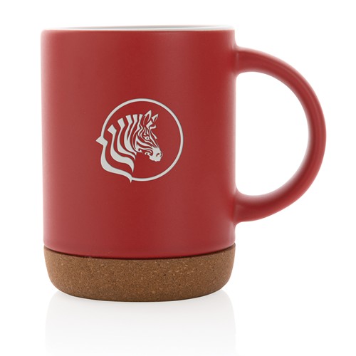 red Taza de cerámica con base de corcho 280 ml