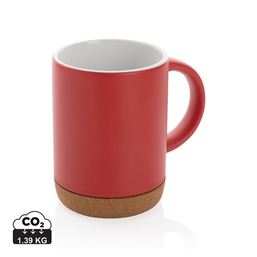 red Taza de cerámica con base de corcho 280 ml