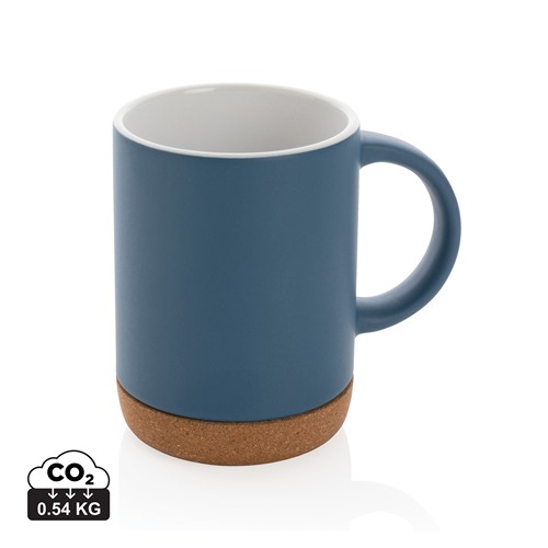 blue Taza de cerámica con base de corcho 280 ml