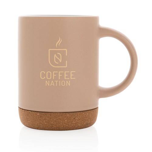 marrón Taza de cerámica con base de corcho 280 ml