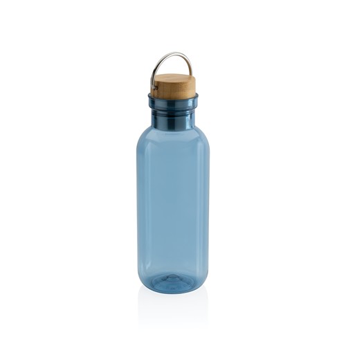 blue Botella RCS RPET con tapa y asa de bambú