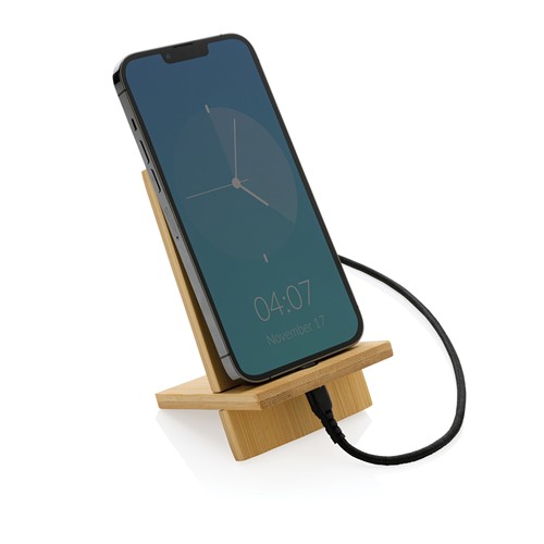 Support téléphone en bambou dans une boîte kraft - 3