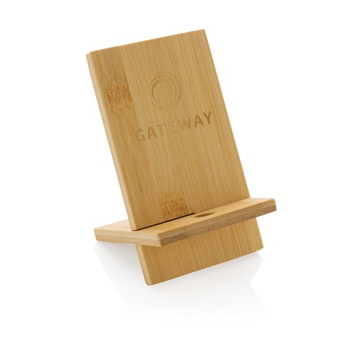 Support téléphone en bambou dans une boîte kraft - 6