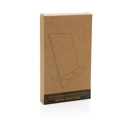 Support téléphone en bambou dans une boîte kraft - 7