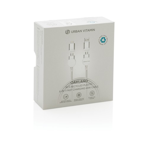 white Cable 6 en 1 Oakland RCS carga rápida 45W