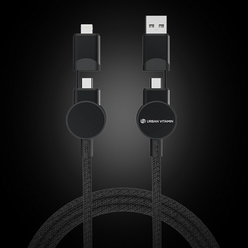 Câble Oakland 6-in-1 à charge 45W en plastique recyclé RCS - 4