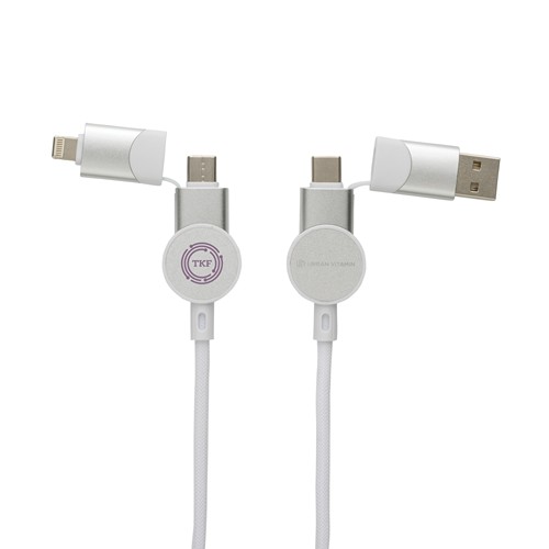 white Cable 6 en 1 Oakland RCS carga rápida 45W