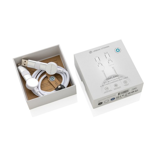 white Cable 6 en 1 Oakland RCS carga rápida 45W