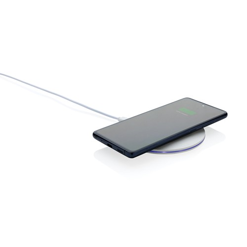 white Cargador rápido inalámbrico 15W de plástico reciclado RCS