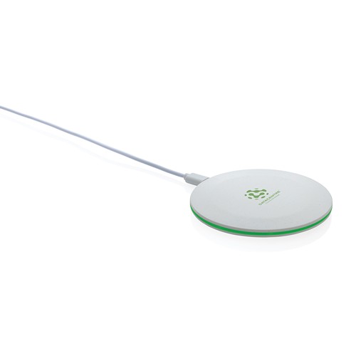 white Cargador rápido inalámbrico 15W de plástico reciclado RCS