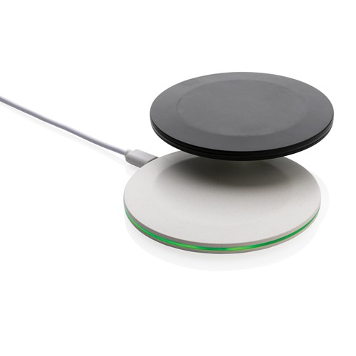 white Cargador rápido inalámbrico 15W de plástico reciclado RCS