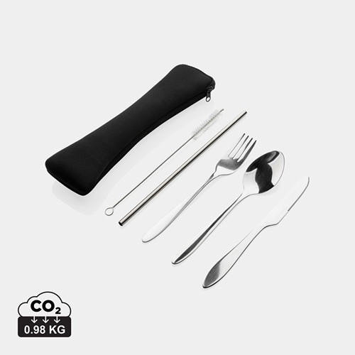 Set de 4 couverts réutilisables en acier inoxydable - 1