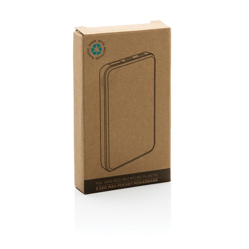 marrón Powerbank de 5.000 mAh de plástico reciclado RCS