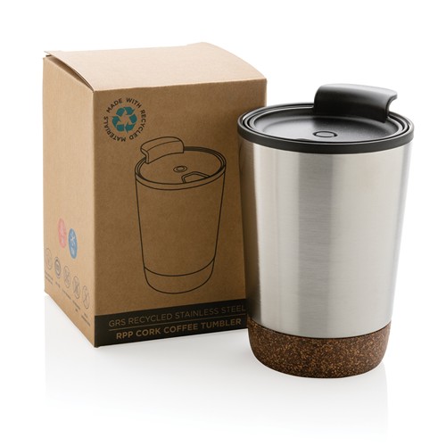 plateado Taza de café de corcho y acero inoxidable GRS RPP