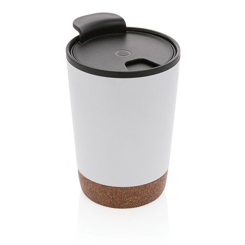 white Taza de café de corcho y acero inoxidable GRS RPP