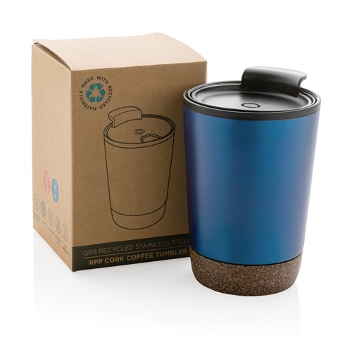 blue Taza de café de corcho y acero inoxidable GRS RPP
