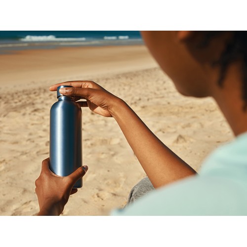 azul claro Botella al vacío Impact de acero inoxidable reciclado RCS