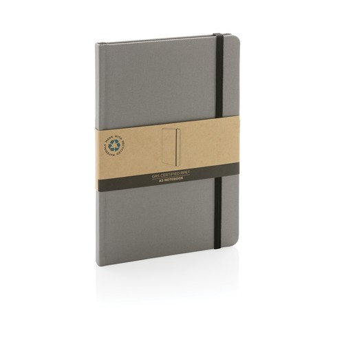 gray Libreta A5 RPET con certificación GRS