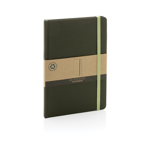 green Libreta A5 RPET con certificación GRS