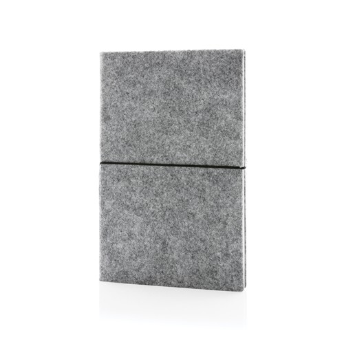 Libreta A5 tapa blanda de fieltro reciclado certificado GRS