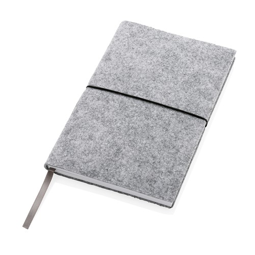 Libreta A5 tapa blanda de fieltro reciclado certificado GRS