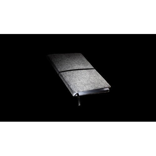 Libreta A5 tapa blanda de fieltro reciclado certificado GRS