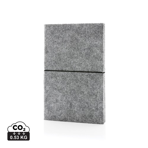 LIBRETA A5 TAPA BLANDA DE FIELTRO RECICLADO CERTIFICADO GRS