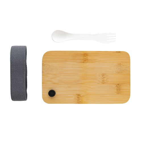 white Fiambrera RCS con tapa RPP de bambú