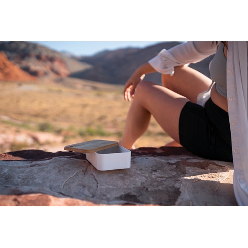 white Fiambrera RCS con tapa RPP de bambú