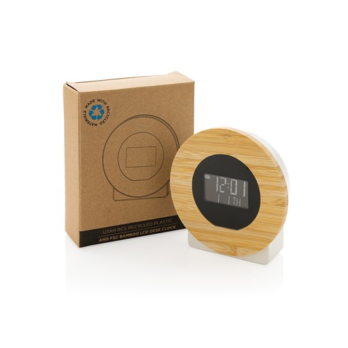 Horloge bureau en bambou et plastique recyclé RCS Utah - 7