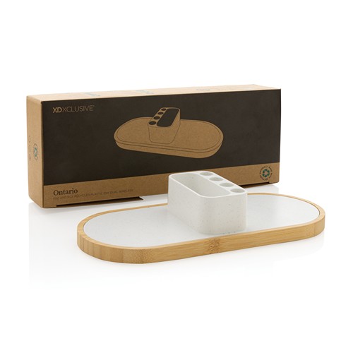 Chargeur 10W en plastique recyclé RCS et bambou Ontario - 10