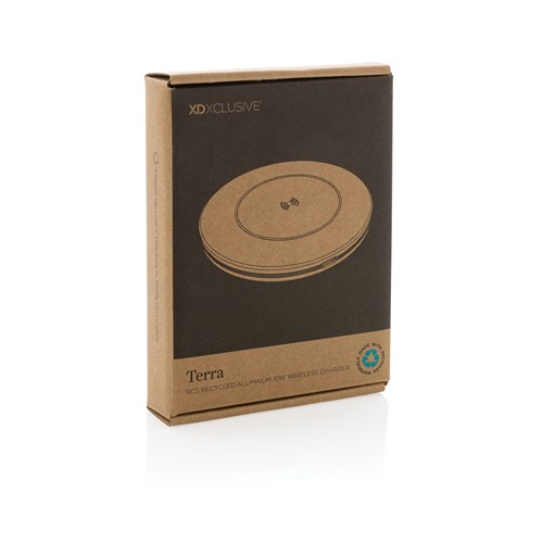 gray Cargador inalámbrico Terra RCS de aluminio reciclado de 10W