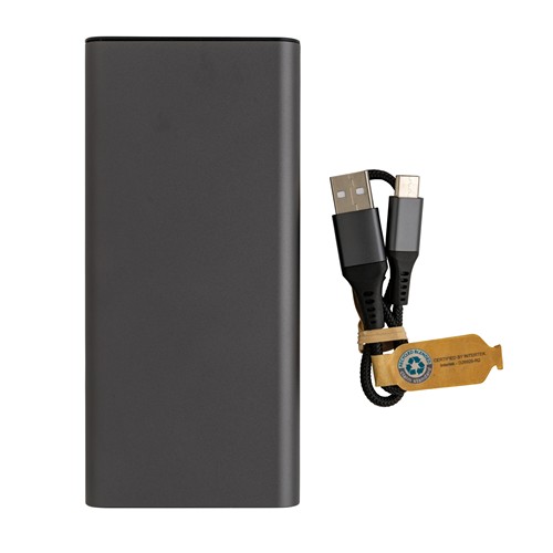 gray Powerbank Terra RCS 20W aluminio reciclado 20.000 mAh