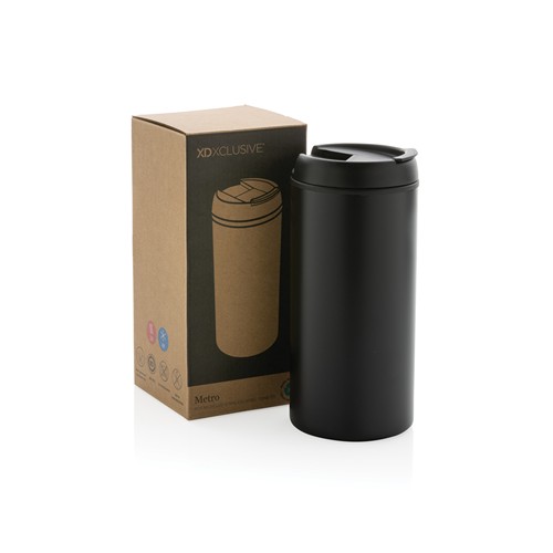 black Taza Metro RCS de acero inoxidable reciclado