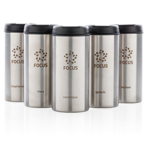 plateado Taza Metro RCS de acero inoxidable reciclado