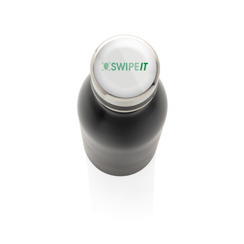 black Botella de agua de lujo de acero inoxidable reciclado RCS