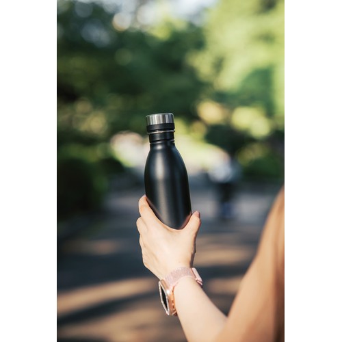 black Botella de agua de lujo de acero inoxidable reciclado RCS