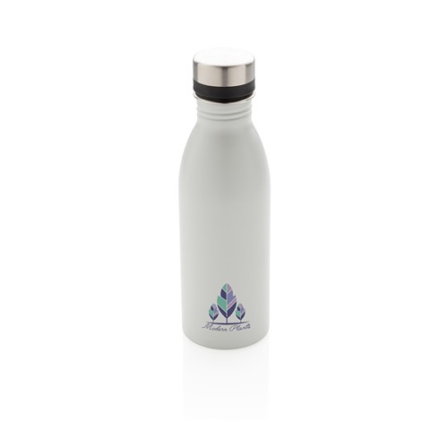 white Botella de agua de lujo de acero inoxidable reciclado RCS