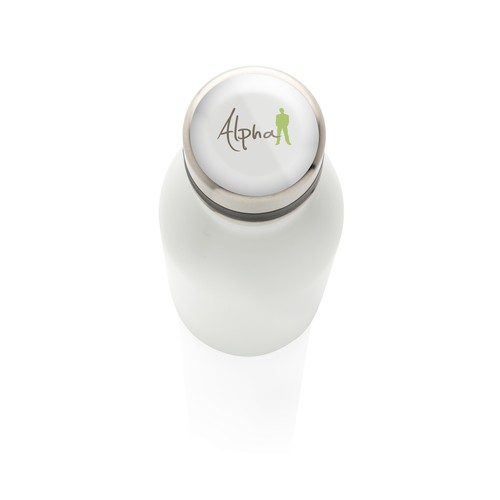 white Botella de agua de lujo de acero inoxidable reciclado RCS