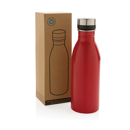 red Botella de agua de lujo de acero inoxidable reciclado RCS