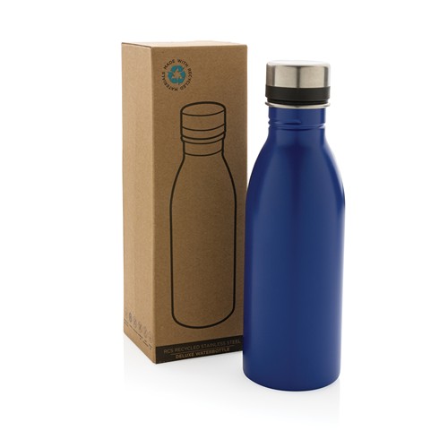 blue Botella de agua de lujo de acero inoxidable reciclado RCS