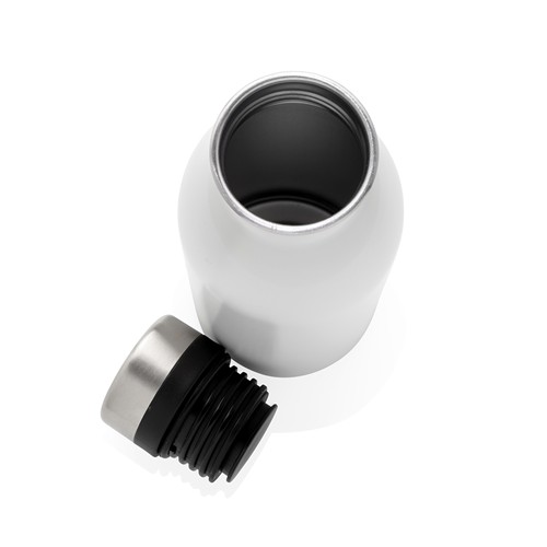 white Botella de agua de lujo de acero inoxidable reciclado RCS