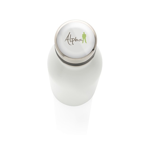 white Botella de agua de lujo de acero inoxidable reciclado RCS