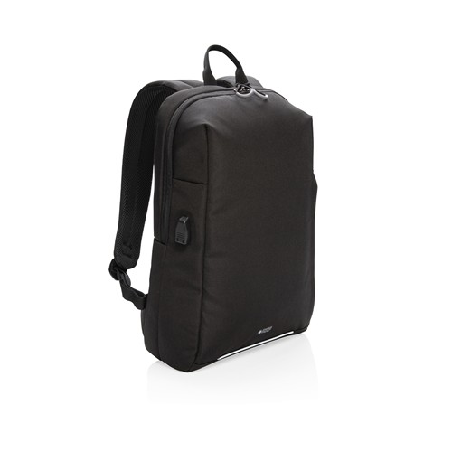 black Mochila para portátil Swiss Peak AWARE™ RFID y USB A