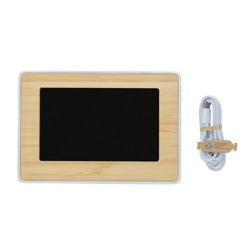 Horloge LED en bambou et plastique RCS Utah - 3