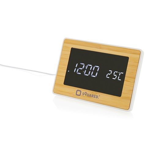 Horloge LED en bambou et plastique RCS Utah - 5