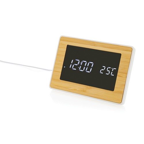 Horloge LED en bambou et plastique RCS Utah - 2