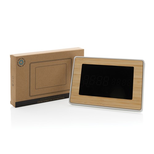 Horloge LED en bambou et plastique RCS Utah - 7
